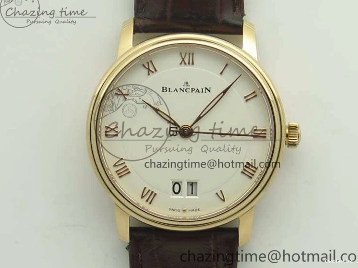 0326 Villeret 6651 SS ZF 1:1 Best Edition White Dial On Black Leather Strap A Practical 8098